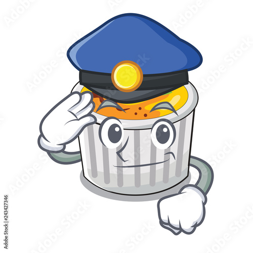 Police food creme brule cartoon ready eat