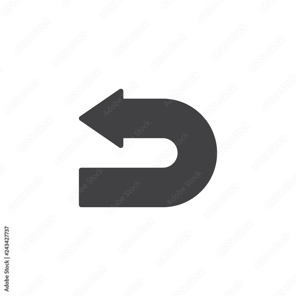 Turn back arrow vector icon. filled flat sign for mobile concept and web design. Return arrow direction simple solid icon. Symbol, logo illustration. Pixel perfect vector graphics Turn back arrow vector icon. filled flat sign for mobile concept and web design. Return arrow direction simple solid icon. Symbol, logo illustration. Pixel perfect vector graphics