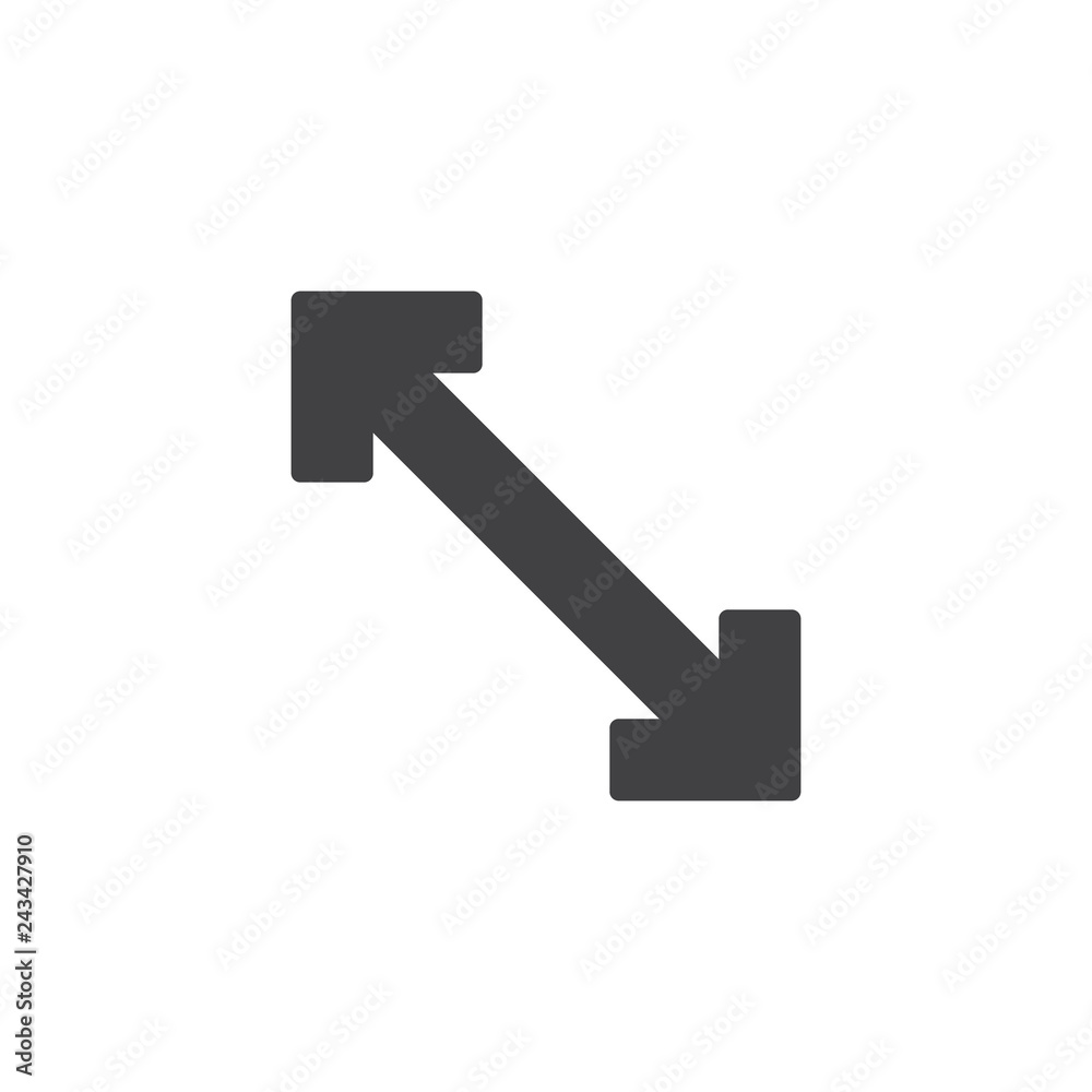 Diagonal arrow vector icon. filled flat sign for mobile concept and web design. Two direction arrows simple solid icon. Symbol, logo illustration. Pixel perfect vector graphics