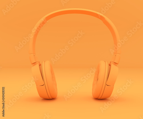 Modern Headphones one tone color. photo