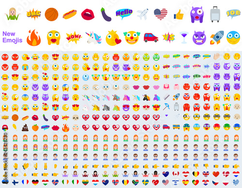 Big Set of New Modern Emojis