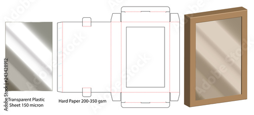 Box packaging die cut template design. 3d mock-up