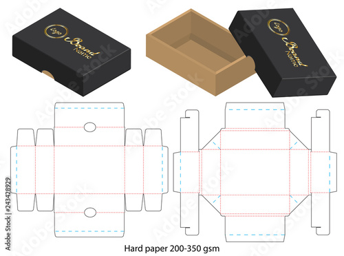 Box packaging die cut template design. 3d mock-up