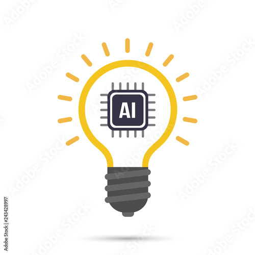 AI Artificial intelligence Technology bulb icon