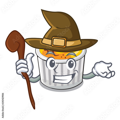 Witch creme brulee on wooden character table