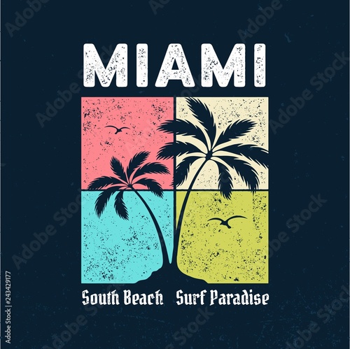 Miami - Surf Paradise / Tee Design For Printing