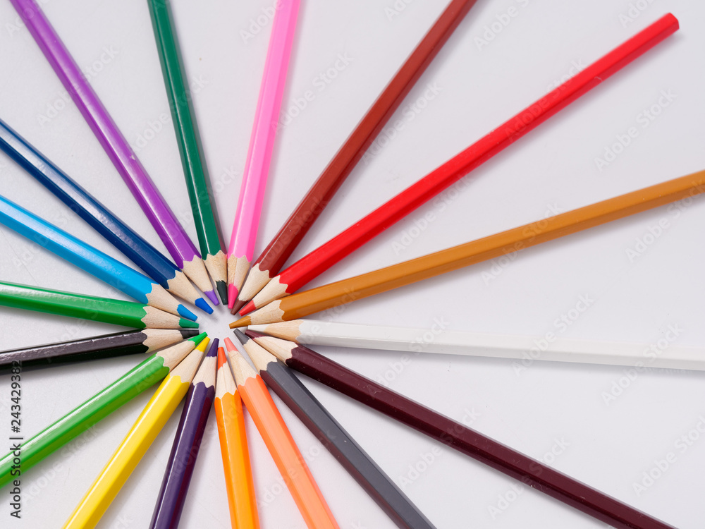 colored pencils sharpened on a white background. colored pencils sharpened on a white background.