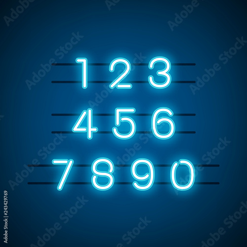 Number 0-9 numeral system vector