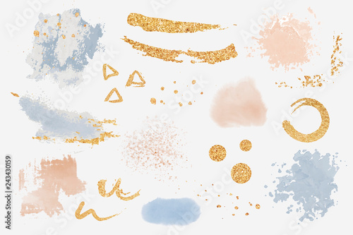 Paint splatter design elements set vector