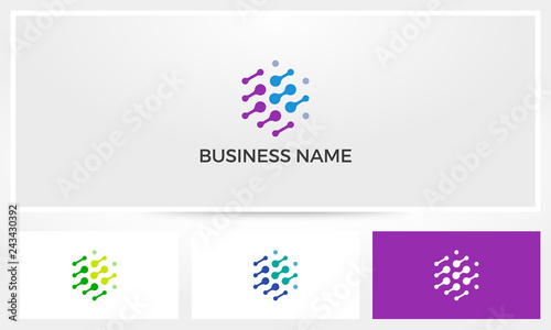 Hexagon Nodes Abstract Logo