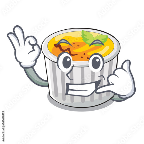 Call me creme brulee served on mascot plate