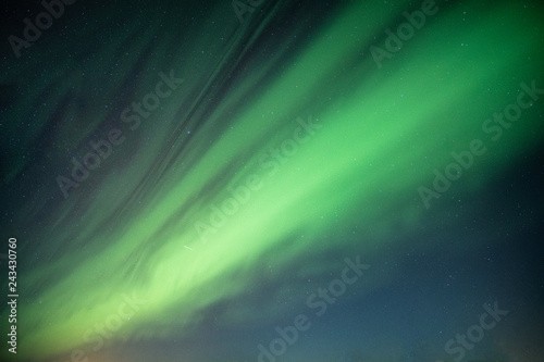 Beautiful Northern lights  Aurora borealis dancing on night sky
