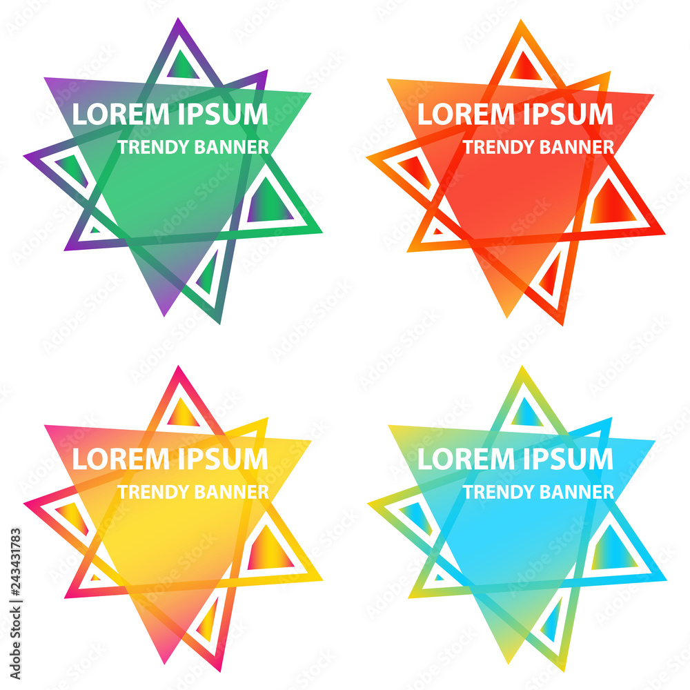 Fotografie Set of colorful elements, gradient abstract shape for banner