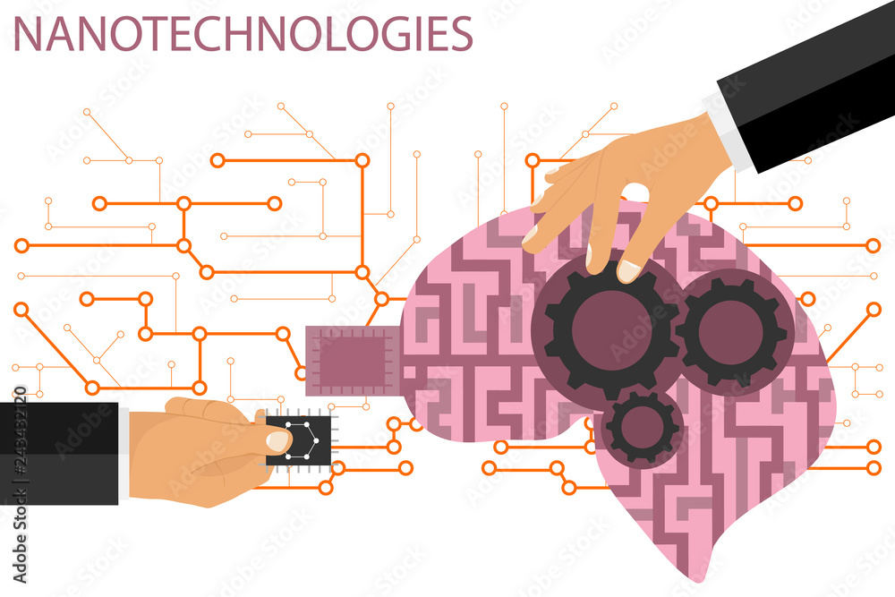 Obraz na plátně Nano technologies flat composition