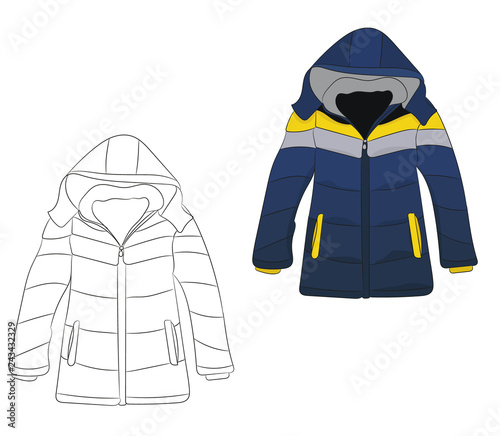 vector, isolated sketch jacket