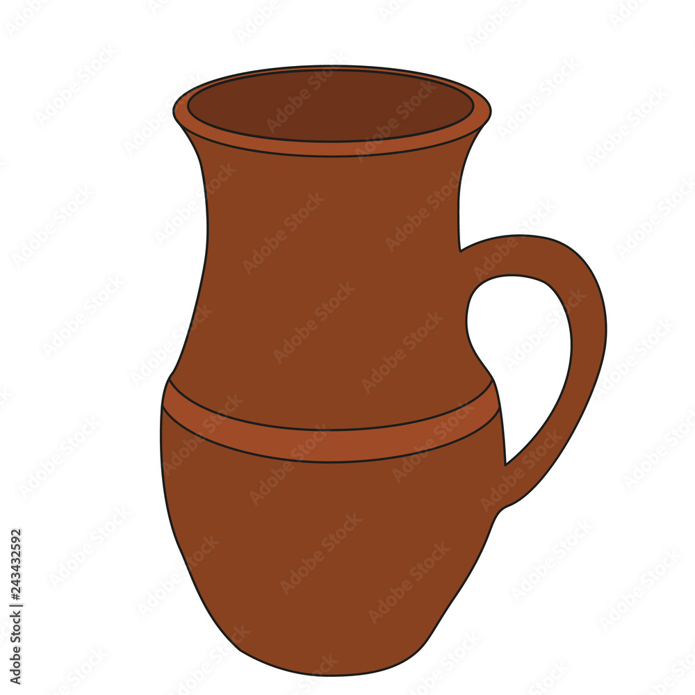 isolated, clay pot