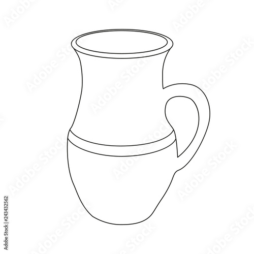 isolated sketch of a clay pot