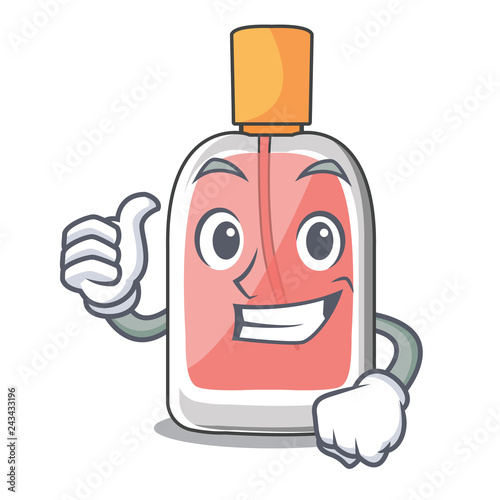 Thumbs up parfum botlle shape on the cartoon
