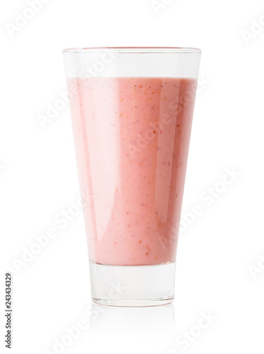Berry smoothie or yogurt in tall glass