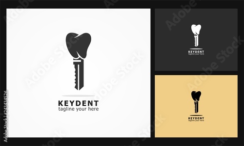 key dental vector logo