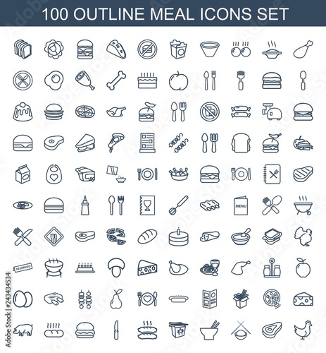 100 meal icons