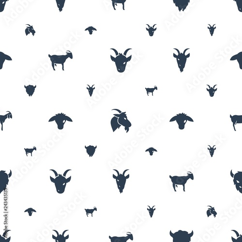 goat icons pattern seamless white background