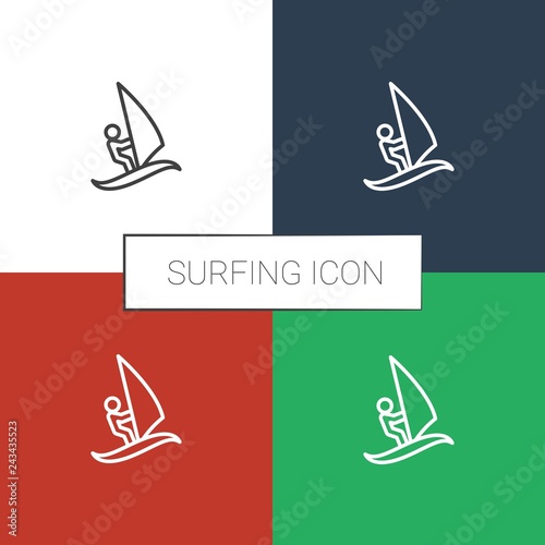 surfing icon white background