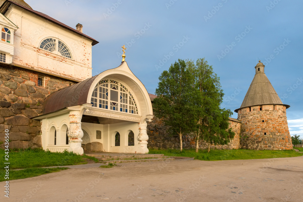 Holy Gates of the  Spaso-Preobrazhensky Solovetsky Monastery. Russia, Arkhangelsk region, Primorsky district, Solovki