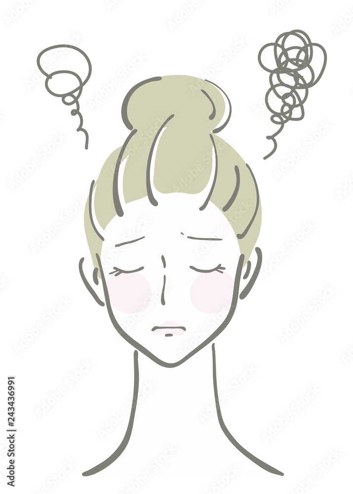 イラスト素材 女性 表情 顔 しょぼん Stock Illustration Adobe Stock