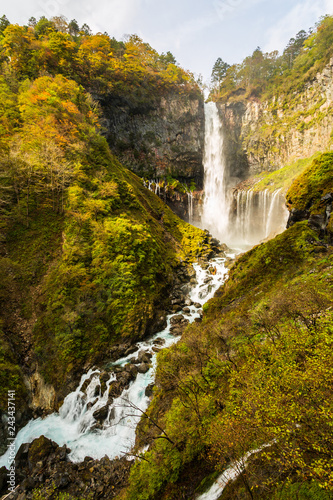 Kegon Falls in autumn at the Nikko National Park, Japan.