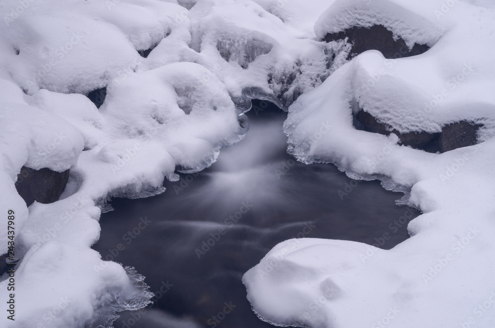Fotografie Melting ice on river