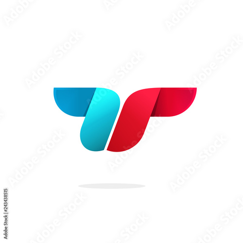 Free Download Abstract letter t logo template vector symbol, elegant beauty gradient style emblem, two letters r reflected - GFXLoad