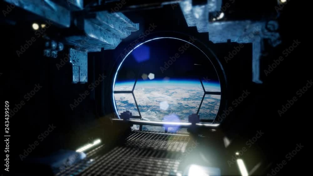 International Space Station in outer space over the planet Earth. Elements of this image furnished by NASA. International Space Station in outer space over the planet Earth. Elements of this image furnished by NASA.
