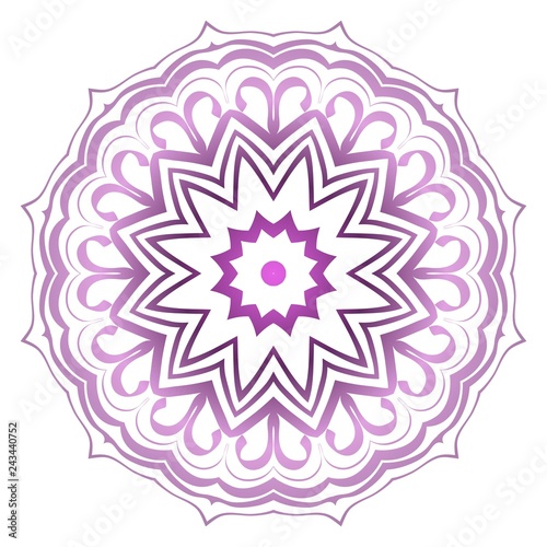 Light purple color mandala decoration. Vector illustration. Tribal ethnic fashion motif for paper, textile.