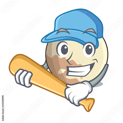 Playing baseball planet pluto in the cartoon form