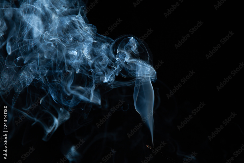 Fototapeta premium White smoke on black background