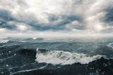 Stormy sea and clouds