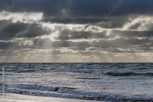 Cold day by Baltic sea, Liepaja, Latvia.