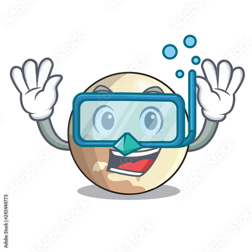 Diving image of planet pluto in character
