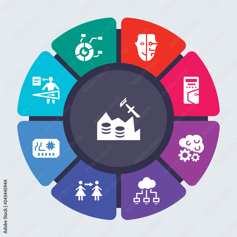 artificial intelligence vector template for infographics. Business ...
