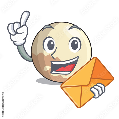 With envelope image of planet pluto in character