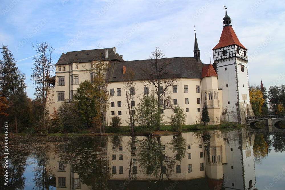Blatná castle with moat, South Bohemian region, Czech republic