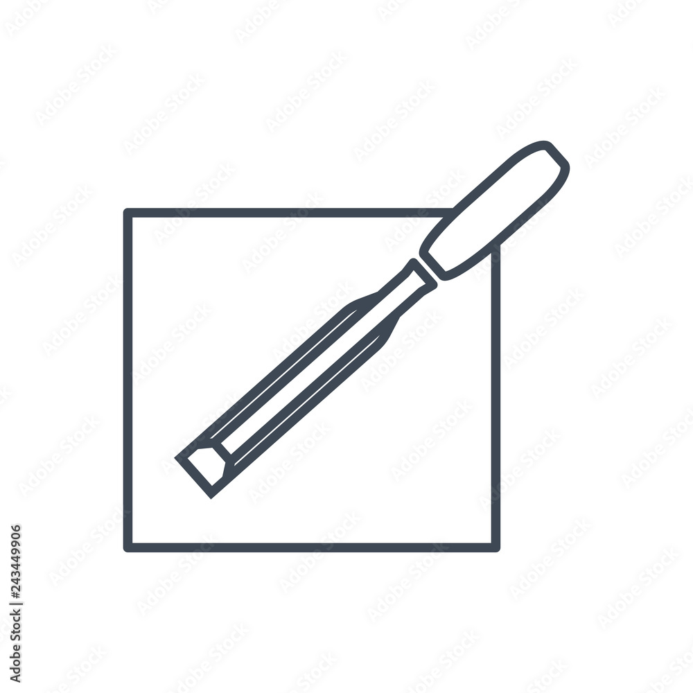 thin line icon carpenter's chisel, thin line icon carpenter's chisel,