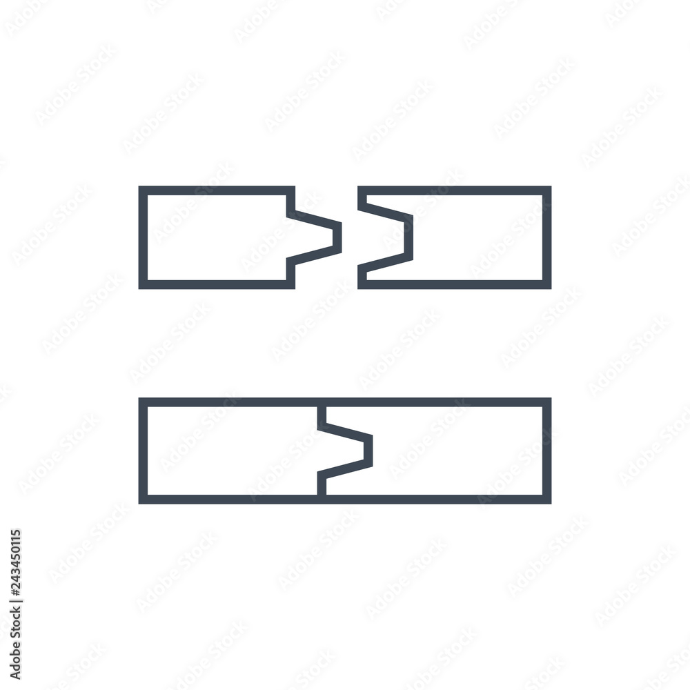 thin line icon woodworking joints thin line icon woodworking joints