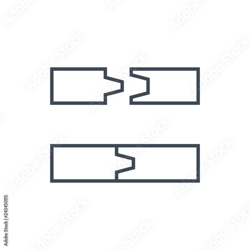 thin line icon woodworking joints