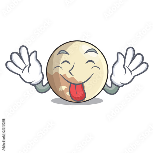 Tongue out Pluto planet isolated in with mascot