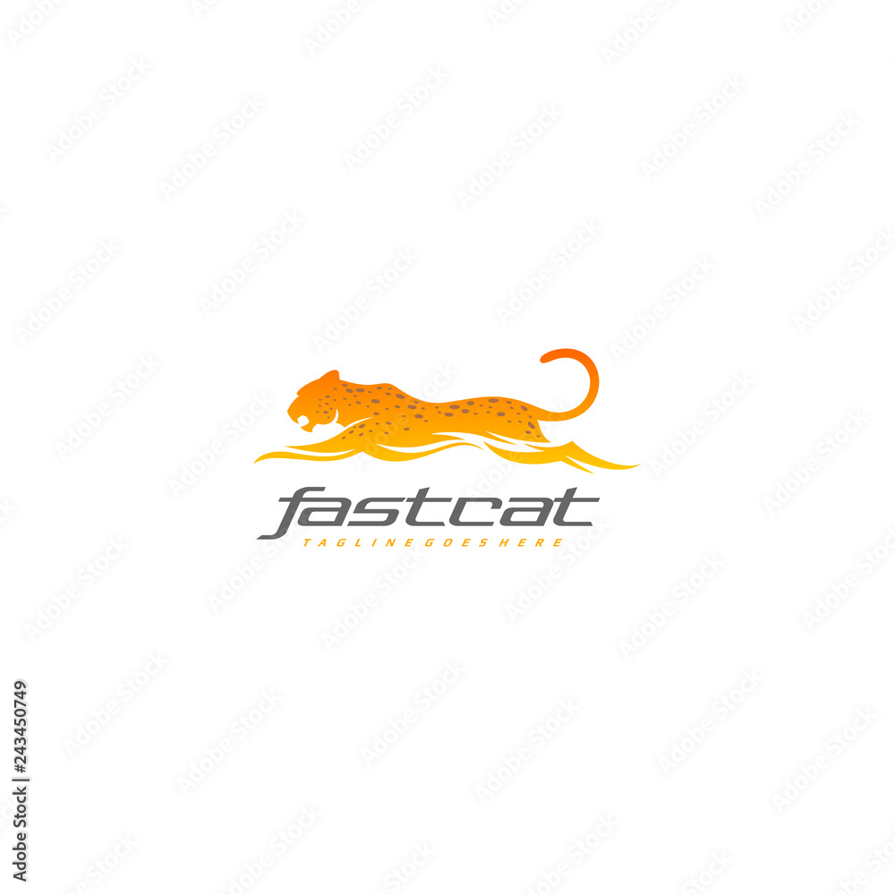 Naklejka premium Logo tygrysa - szybki gepard - wektor lamparta