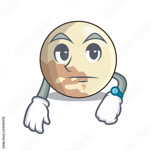 Waiting Pluto planet isolated in with mascot