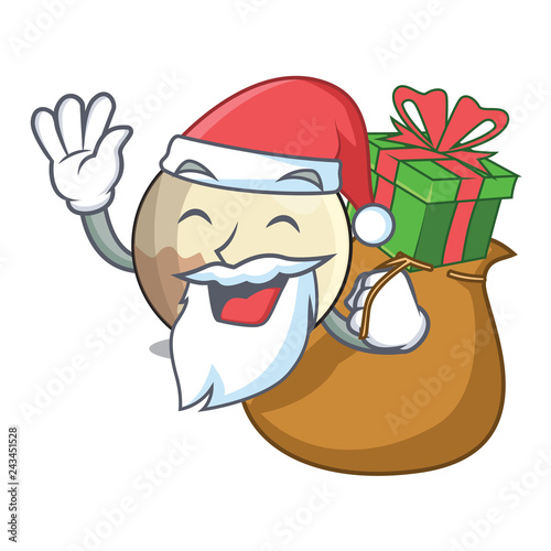 Santa with gift Pluto planet isolated in with mascot