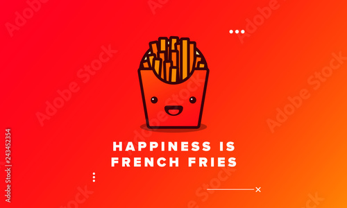 Happiness is French Fries Quote Poster Design